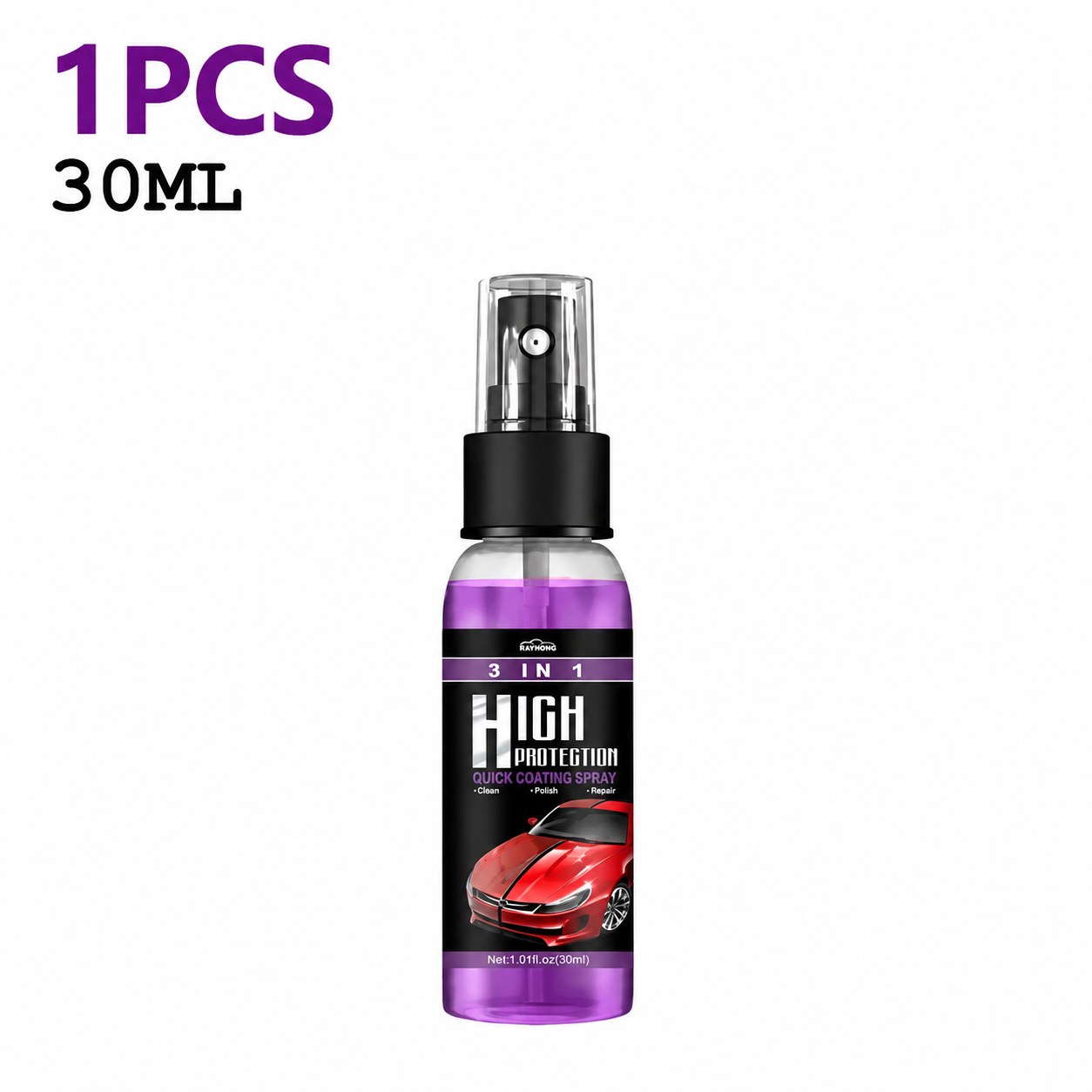 Single 30ml bottle of 3-in-1 coating spray